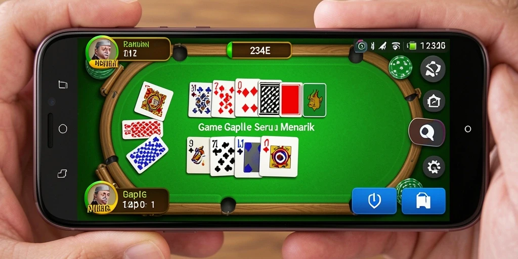 Tampilan gameplay seru 234E dengan kartu Gaple.