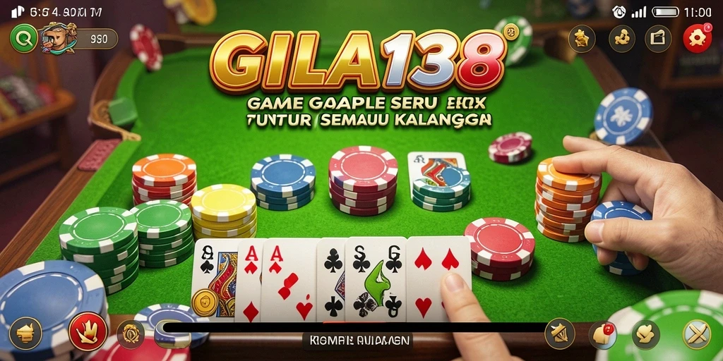 Tampilan gameplay seru GILA138 saat bermain Gaple.