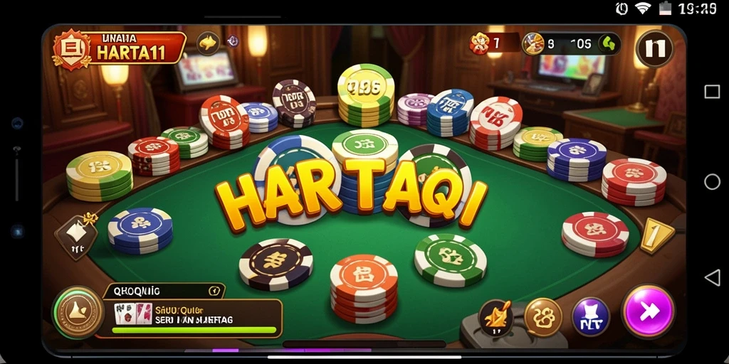 Screenshot gameplay HARTA11 menampilkan aksi seru permainan QiuQiu.