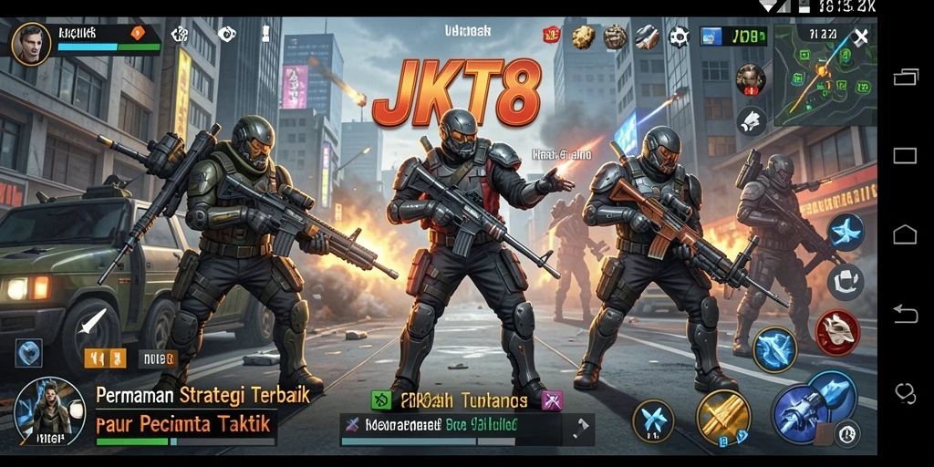 Tampilan gameplay JKT8 yang mendebarkan dan penuh strategi.
