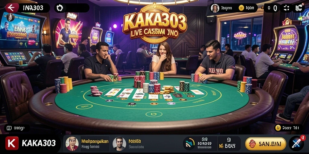 Screenshot gameplay Live Casino yang mendebarkan dan interaktif dari KAKA303.