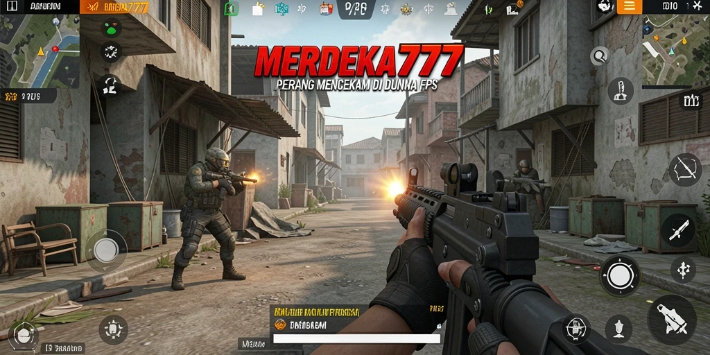 Tampilan gameplay seru dari MERDEKA777 dengan pertempuran FPS intens.
