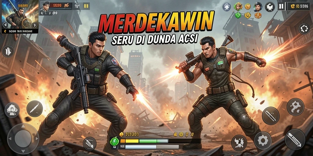 Gameplay seru MERDEKAWIN dengan pertarungan mendebarkan.
