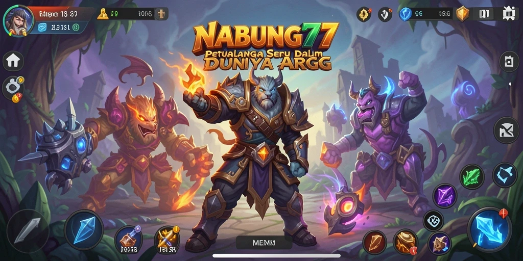 Tampilan gameplay seru NABUNG77 dengan aksi pertempuran yang mendebarkan.