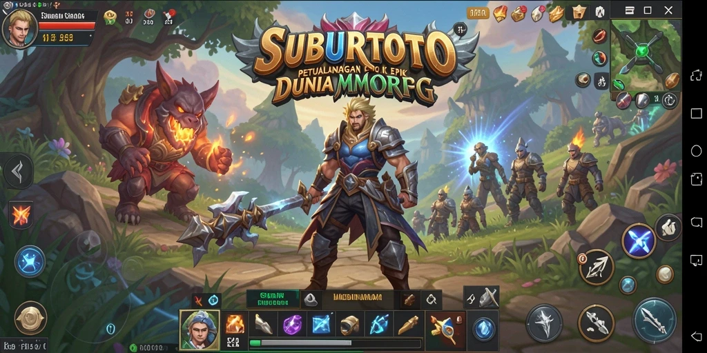 Menampilkan momen menegangkan dalam pertempuran MMORPG.