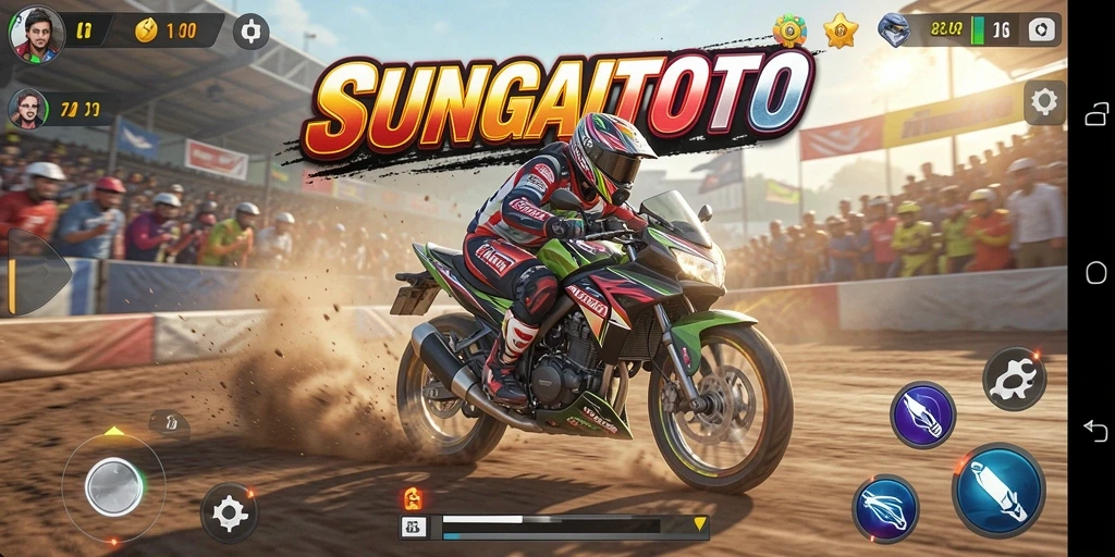 Gameplay menarik di <strong>SUNGAITOTO</strong> dengan motor balap yang cepat dan seru.